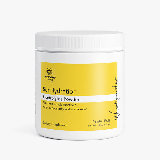 SUNHYDRATION (Passion Fruit) - Stay hydrated and energized. All-day electrolyte support with a delicious passion fruit flavor*